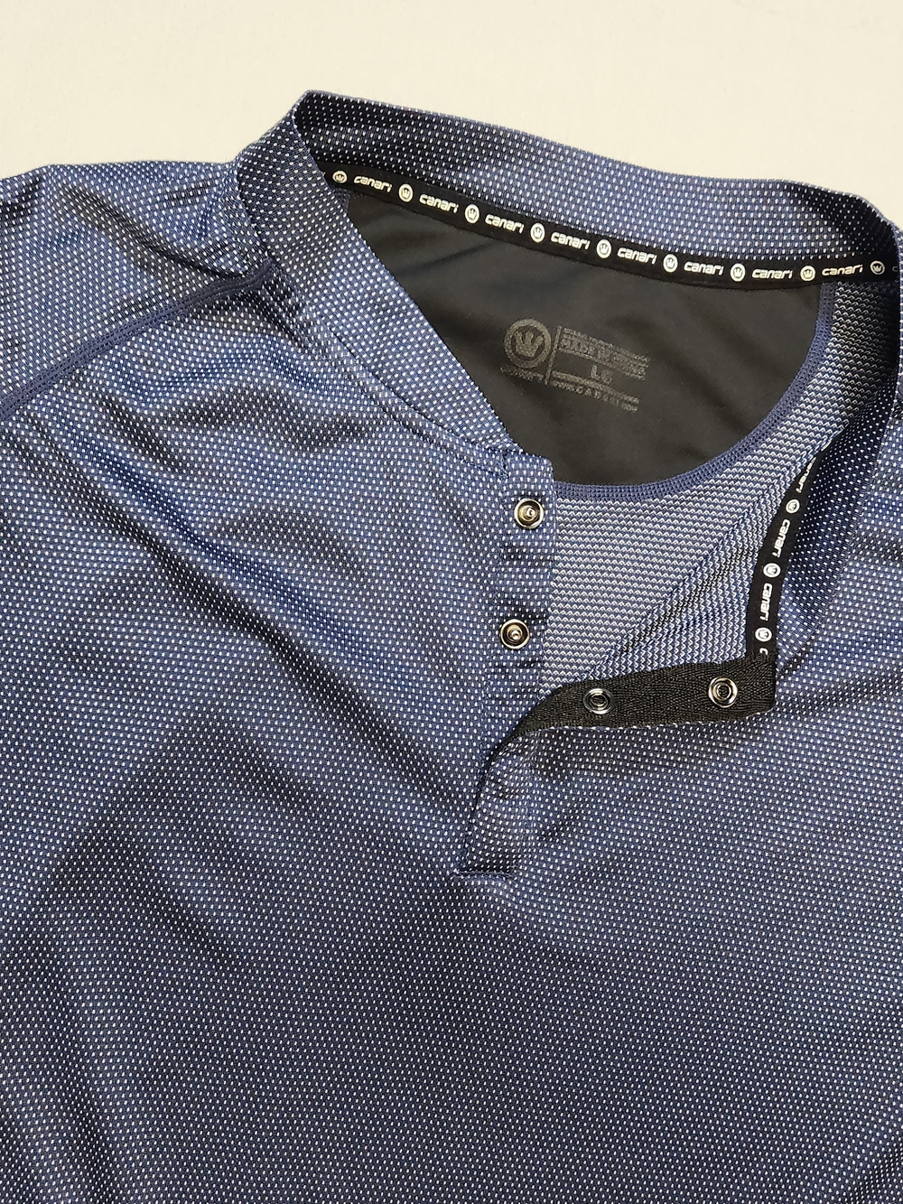 Canari mens cycling shirts Blue 1/4 snap pullover size Large long sleeve Biking